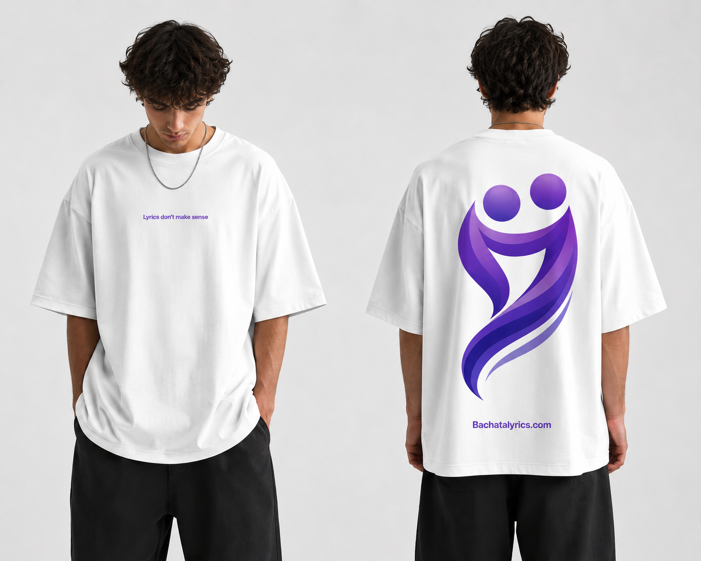 T-Shirt Blanc Logo Violet